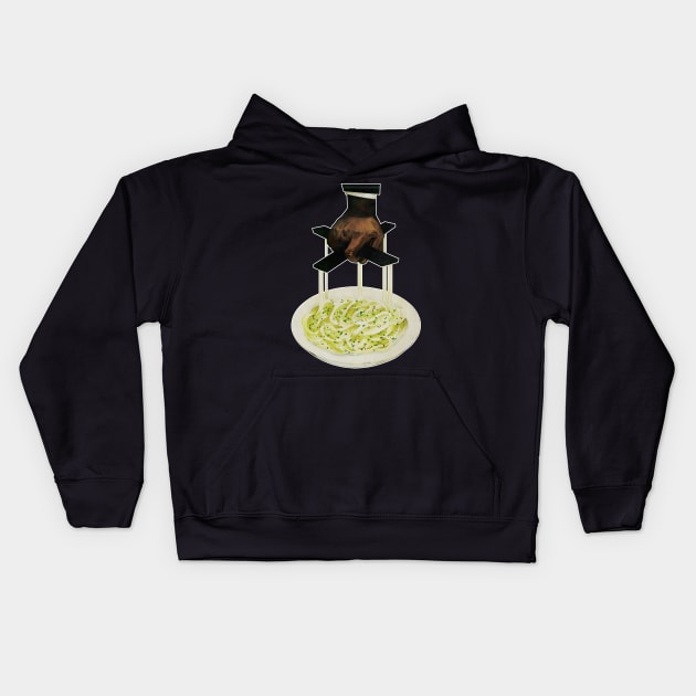 Alfredo Fettuccine Kids Hoodie by meantibrann